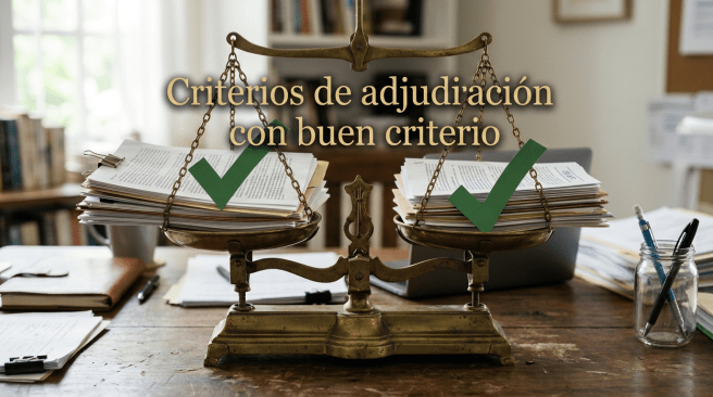 A balance scale with two stacks of verified documents and green checkmarks on each side